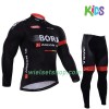 Kind Fietskleding (Wielershirt Lange Mouw + Fietsbroek Lang) 2017 Bora-Hansgrohe N003